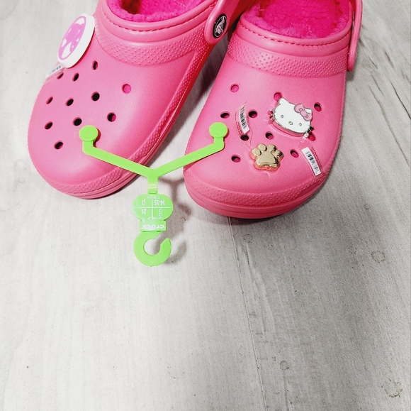 Crocs Bubble Gum Pink & Lined Size 3J - Picture 6 of 6